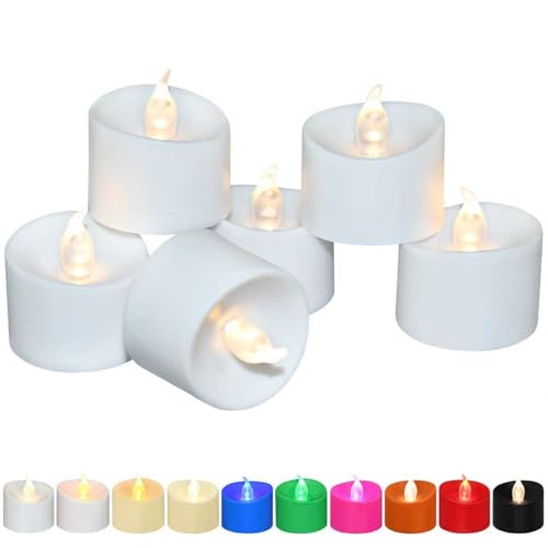 12/24/50/100/200 Pack Flickering LED Tea Lights Last 100H+ Warm White