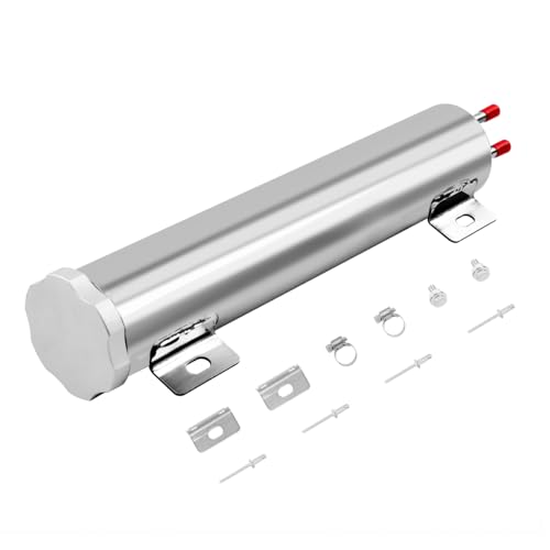 JOIUYOLJ Radiator Coolant Overflow Tank 2'' x 10'' Inch Polished Stainless Steel 14 OZ OverFlow Reservoir