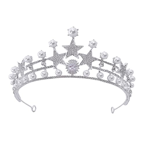 OSOLADY ^쐯NE wedding bride p[(pearl) ̂߂̐^̃wbhs[X ̂߂̃eBA NE CXg[NE Silver