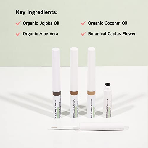 Physicians Formula Organic Wear All Natural Eyebrow Brow Gel Soft Black | Dermatologist Tested, Clinicially Tested #TOP6