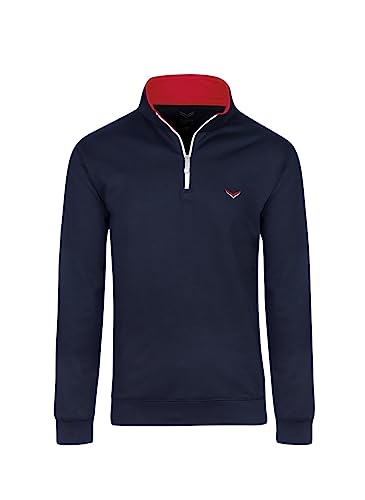 Trigema Herren Sweatshirt mit Kragen und Reißverschluss