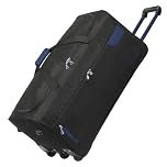 Rocklands® Lightweight Luggage Rolling Holdall Suitcase Wheeled Duffle Bag Cargo Sport Travel Bag RL501 (Navy/Black, Large - 32" (H84 x L42 x W40 cm))