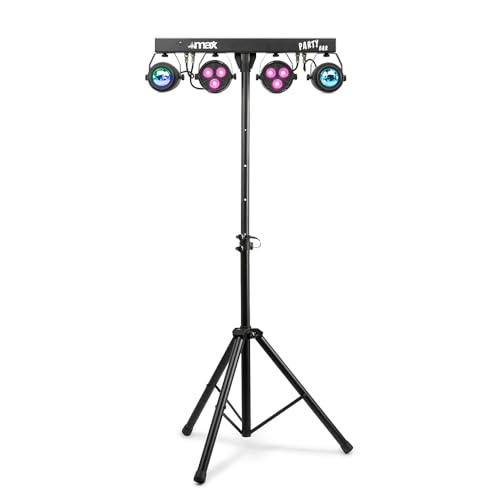 Max PartyBar1 Disco Party Light Bar with Stand - DJ Lighting System for Events - Multi-Effect Disco Party Lights with Jellymoon & PARs, Ideal for Home, Club, Stage & DJ Performances