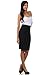 Sakkas Petite High Waist Stretch Pencil Skirt with Shirred Waist Detail