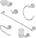 Urrea 1003CL Juego de 6 Accesorios Modernos para baño, Acero Inoxidable, Acabado Cromo, garantía de por Vida en Defectos...