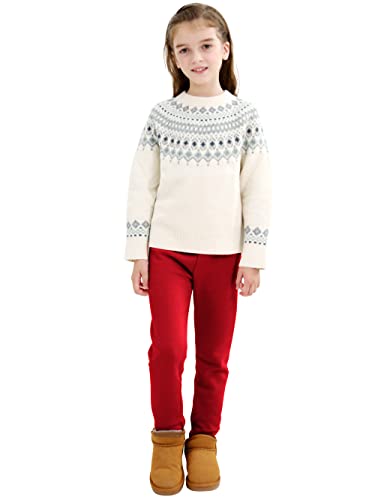 Resinta 4 Pack Girls Winter Warm Fleece Lined Leggings Thick Thermal Tights Pants Soft Stretchy Cotton Leggings #TOP4