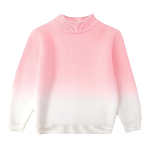 LittleSpring Girls Tie Dye Sweaters Knit Crewneck Long Sleeve Gradient Pullover