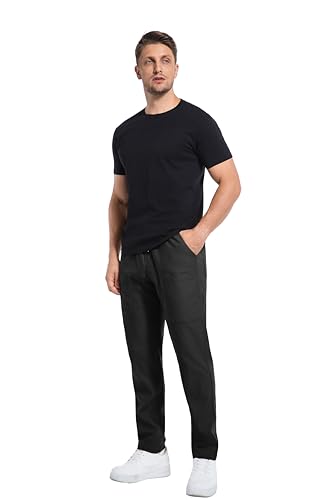 Mens Cargo Pants Comfy Work Casual Pant Relaxed Fit Stretchy Drawstring Pants with Pockets 6