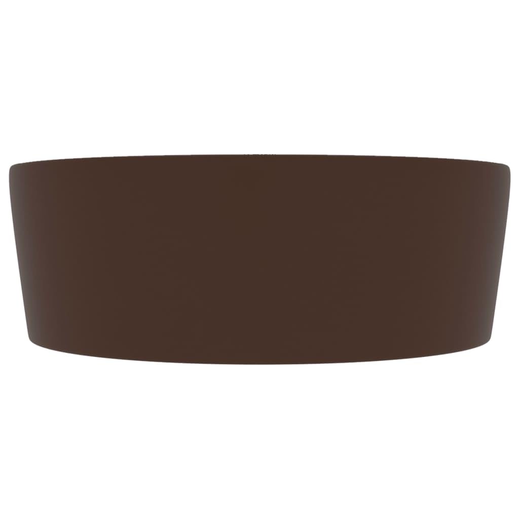 Generisch Luxus-Waschbecken mit Überlauf Matt Dunkelbraun 36x13cm Keramik,Heimwerkerbedarf,Sanitärbedarf,Sanitärkeramik & Armaturen,Waschbecken & Spülen,Badezimmer-Waschbecken-147039