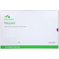 Mepitel ME291000 Wundkontaktschicht aus weichem Silikon, Safetac-Technologie, 12 cm breit, 15 cm lang, 5 Stück