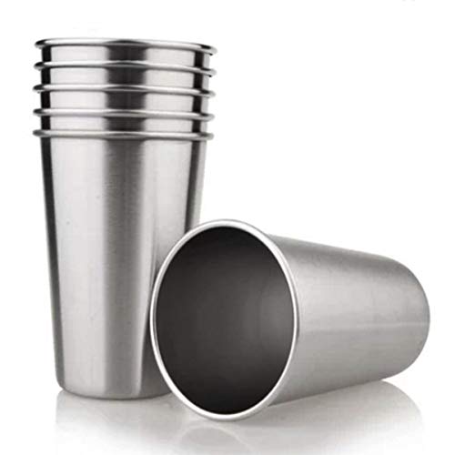 Tosnail 6 Pack Stainless Steel Pint Cups Water Tumblers - Great for Kid
