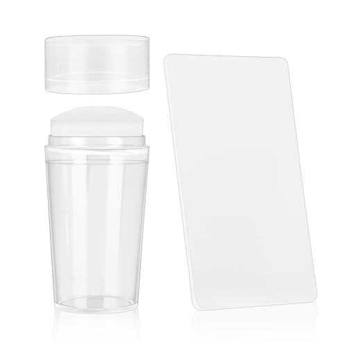 French Nail Stamper Kit, Clear Jelly Silicone Stamp with Scraper, Soft Nail Printing Tool for Diy Nail Art