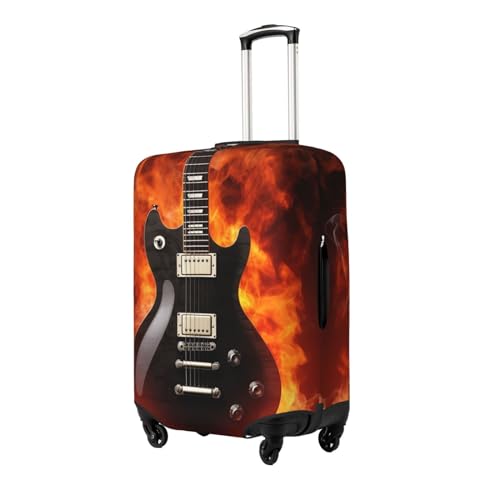 Rock Guitar Travel Luggage Cover Suitcase Protector Washable Elastic Suitcase Cover Large Travel Suitcase Baggage Cover Fits 18-32 Inch Suitcase2