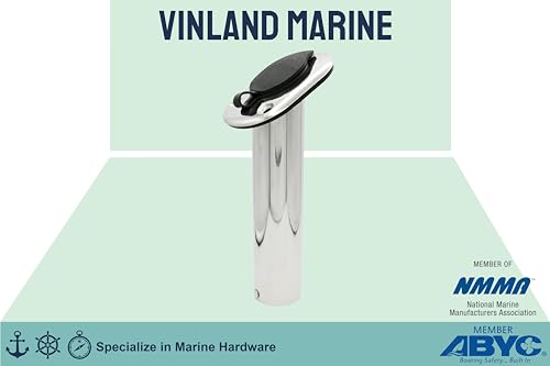 Vinland Marine Flush Mount Rod Holders for Boat, 304 Stainless Steel 15°, 30°, 90° Flush Mount Rod Holder, Gunwale Rod Holders, Gunnel Rod Holders for Boat, with Black Rod Holder Insert by Vinland Marine - Image 3