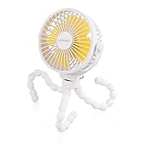 LAMJAD Stroller Fan,Portable USB Personal Clip-on Car Seat Fan Mini Handheld Desktop Fan 360° Rotata