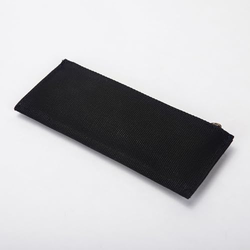 Image of Canvas Pencil Case Cartuchera Para Ninas Storage Cosmetic Bag Zipper (Black, Canvas)