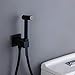 REPLYSAT Bath Toilet Bidet Sprayer Set Matte Black Hot and Cold Sprayer Bathroom Bidet Faucet