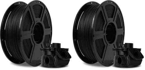 Image of FLASHFORGE Carbon Fiber PETG Filament 1.75mm, Carbon Fiber PETG 3D Printer Filament, 1KG Spool Dimensional Accuracy + /- 0.02mm, Lightweight & Heat-Resistant & Moisture Free (Black) (Pack of 2)