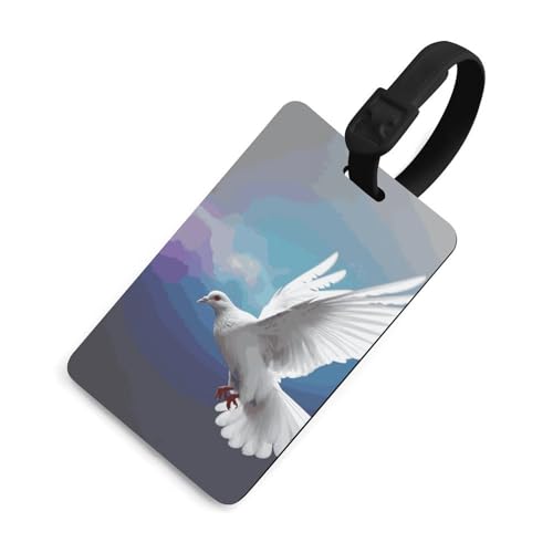 Étiquette de bagage avec bouclier d'intimité Peace Dove pour valise et sac