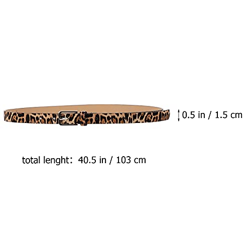 LUOZZY 2 Pcs Leopard Belts for Women Square Zebra Belt with Buckle Fashion Jeans Belts for Women2