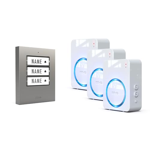 m-e Funkklingel BELL-523 BO Silber mit Sender und Empfänger für...