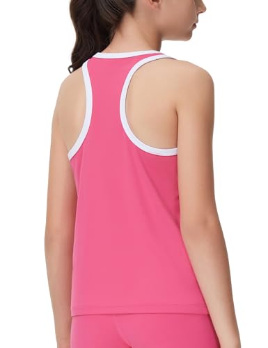 Image of THE GYM PEOPLE Girl's Athletic Tank Tops Racerback Running Workout Shirts | Soft, High stretch, Racerback, Relaxed fit, Easy to match, For running, dancing and daily wear
