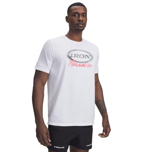 Under Armour Men's Project Rock Iron Short Sleeve T Shirt, (100) White / / Black, 5X-Large