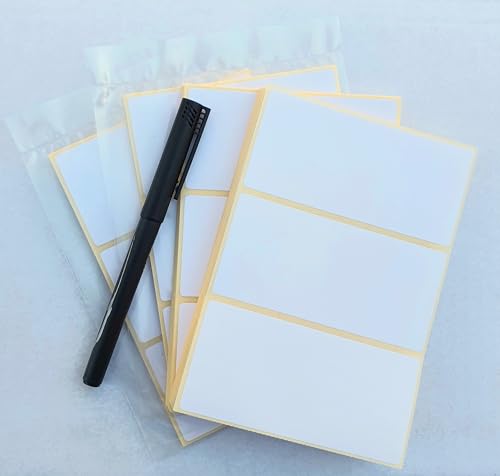 EJI Labels. 96 etiquetas blancas lisas. Etiquetas autoadhesivas para dirección. 100 x 50 mm. Adhesivos en blanco.