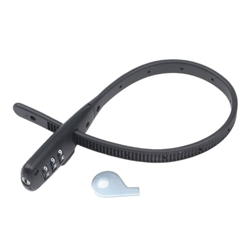 Candado de cable para bicicleta con combinación de 3 dígitos negro miniatura 5
