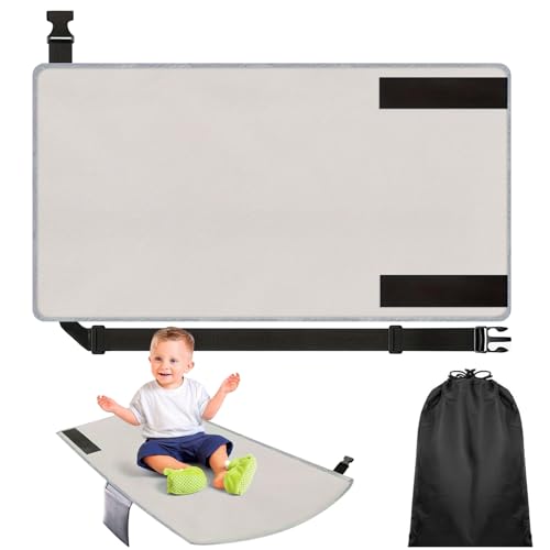Flugzeug Sitzverlängerung Kinder, Grau Kinderflugzeug Reisehänge Tragbar 77 x 44 cm Kinderbett Flugzeug Tragbarer Atmungsaktive Reisebet Kinderfußhängematte für Flug, Schlaf, Auto