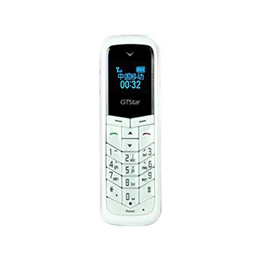 ZYSUS GTStar BM50 Mini Mobile Phone, Hands Free Bluetooth Dialer Headphone, MP3 Music, Dual SIM, Network: 2G(Black) (Color : White)