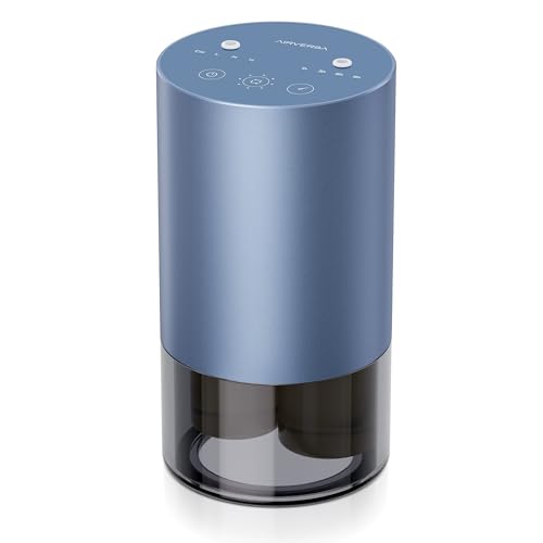 Airversa Dual-Nozzle Waterless Diffusers for Essential Oils Rechargeable Mini Scent Machine with 5 Timer Settings, 4 Mist Levels with Vehicle Mode for Car Home Room Studio Office, Ice Blue Metal