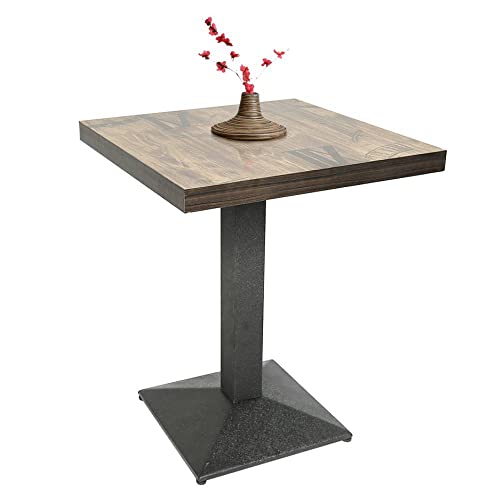 Table de Bar, Table à Manger, Table carrée, 60 * 60 * 75cm, Style Industriel, Planche de Bois + Pieds en Fer, Charge maximale 120KG