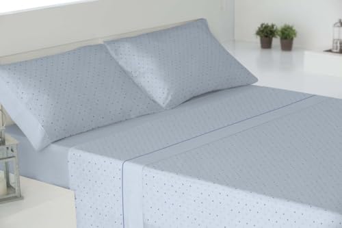 Juego DE SÁBANAS TÉRMICAS Salma Franela - 135 cm., Azul