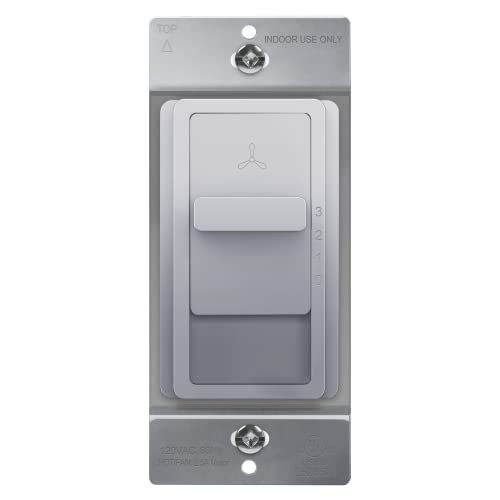 TOPGREENER 3-Speed Ceiling Fan Control Switch, Single Pole, 2.5A, Silver
