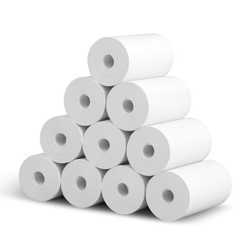 10 Rulli Rotolini pos - Carta Senza Inchiostro 5,7 x 3 cm - Carta Termica per Fotocamere Istantanee per Bambini - Facile da Sostituire - Per Fotocamere Istentanee (Bianco)