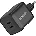 Produktbild OtterBox Standard EU 65W USB-C PD GaN 2 Port Ladegerät, 45W USB-C PD + 20W USB-C PD, Schnelllade Gerät für Smartphone und Tablets, Sturzgeschützt und Robust, Schwarz