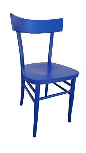 OKAFFAREFATTO MADDALONI Sedia in Legno Nuova Gia' MONTATA Modello Milano Vintage (Blu)
