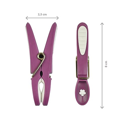 Laguelle - 60 Non-Slip Clothes Pegs - Made in France - Matching Colours - Grey, White, Blue, Purple - Image 2