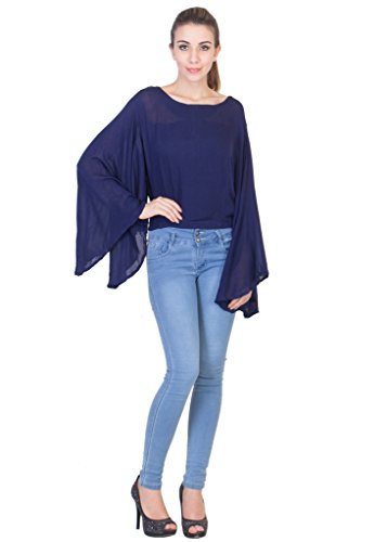 Buy ANTS Women Bell Design Solid Navy Blue Top 12589L at Amazon.in