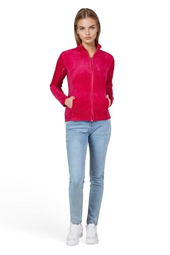 Damen Fleecejacke warm Langarm Jacke mit durchgehendem Reißverschluss Winter Outdoor weich Herbst Stehkragen (DE/NL/SE/PL, Alphanumerisch, S, Regular, Regular, 1)