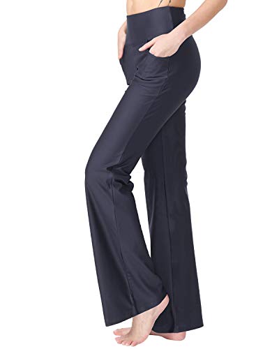 Image of Zeronic Women's Bootleg Yoga Pants with Pockets Long Bootcut Workout Running Pants Tummy Control Pockets Work Pants for Women