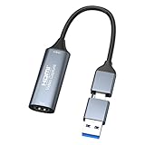 SensaBliss HDMI キャプチャーボード 4K 30Hz HDMI USB 2.0/Type C 2in1 ビデオキャプチャー 低遅延 USB 変換 小型軽量 ゲーム実況生配信/ビデオ録画/ライブ会議に/画面共有/ライブ配信用 Windows/Mac OS/Androidに適用 キャプチャー キャプチャー video capture/OBS/VLC/Amcap