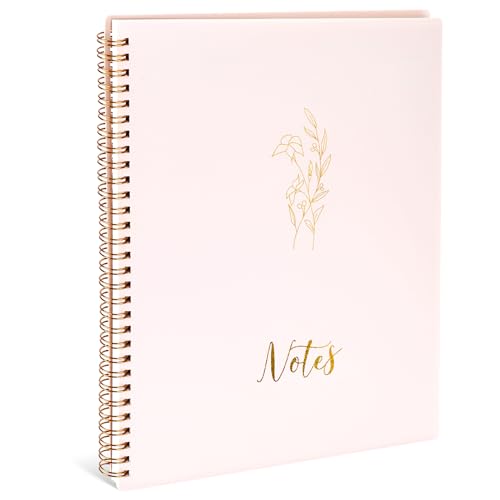 Koogel Spiral Notebook, 22x27cm Journal For Women College Ruled Notebook Cute Beige Travel Journals for Gift Office School Supplies