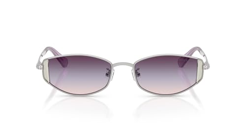 Swarovski Women's SK7035D Oval Sunglasses, Silver/Tri Gradient Brown/Blue/Violet, 53 mm