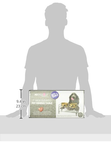 PetRageous-81031-Tobys-Set-the-Table-Steel-Frame-Elevated-Pet-Feeding-Tray-7-Inch-Tall-Dog-Dining-Black