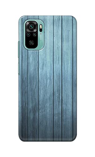 Image of Printed Hard Back Cover Case for Mi Redmi Note 11 SE Back Cover (Wooden Blue) -702