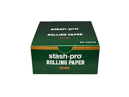 Stash-Pro King Size Rolling Paper 110mm x 45mm 32 Leafs in Each Pack of 50 (Brown)