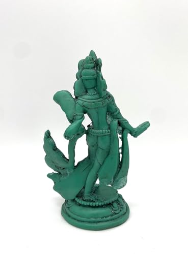 Estatua Green Tara de 5 pulgadas en resina miniatura 2