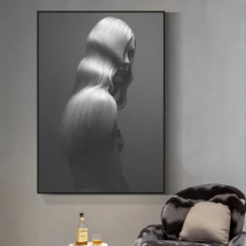 Affiche sur toile haut de gamme femme sexy noir et blanc décoration salon TONGYINLI - 3